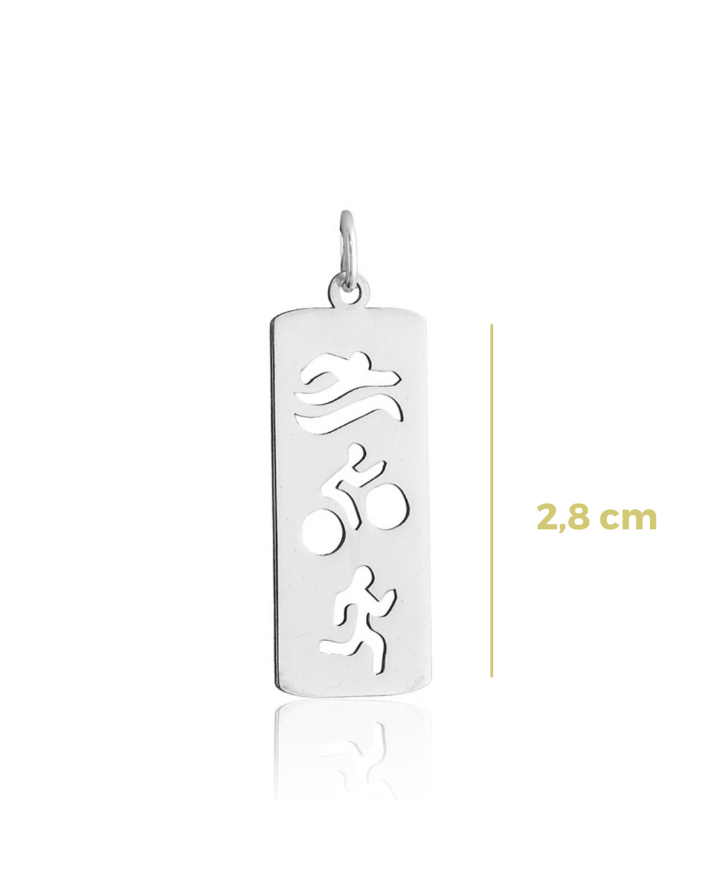 Collar con placa de triatlón de plata de 45 cm – Supera tus límites